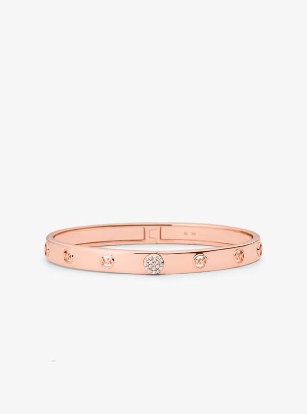 Damske Naramky Michael Kors Precious Metal-Plated Sterling Silver Pavé Bangle Ruzove Zlate - Šperky Michael Kors Vypredaj | GFMTX-4150